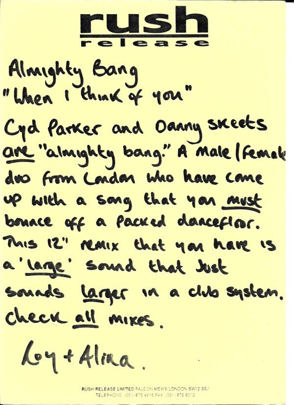 Almighty Bang - When I Think Of You