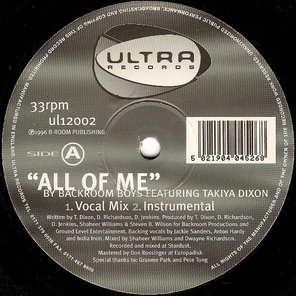 Backroom Boys, Takiya Dixon - All Of Me