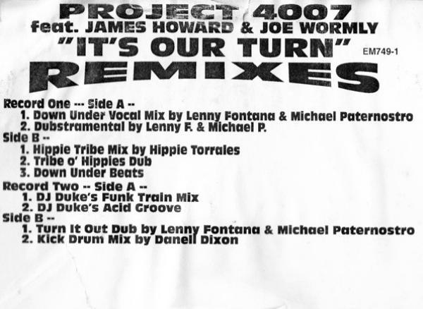 Project 4007, James Howard, Joe Wormly - It's Our Turn (Remixes)