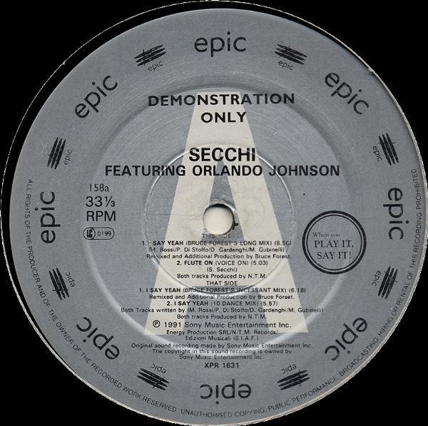 Stefano Secchi, Orlando Johnson - I Say Yeah