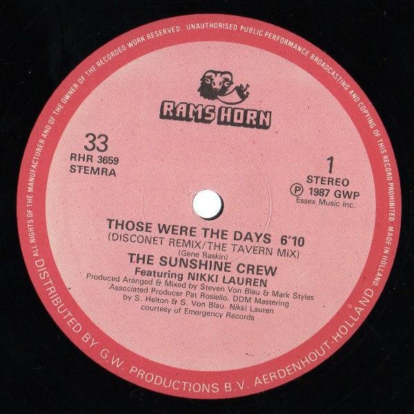 The Sunshine Crew, Nikki Lauren - Those Were The Days